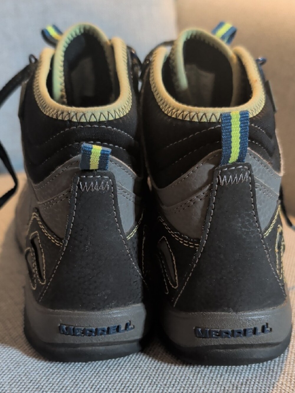 Kids Black and Gray Athletic Outdoor Shoes - Picture 3 of 6